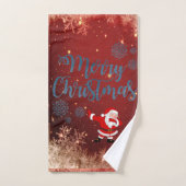 Ensembles de serviettes de bain de Noël, Père Noël (Serviette à main)