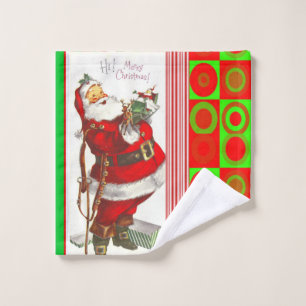 Ensembles de serviettes de bain de Noël, Santa Vin