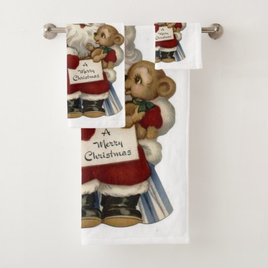 Ensembles de serviettes de bain de Noël, Vintage (En situation)