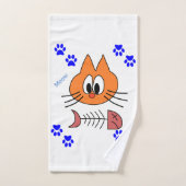 Ensembles de serviettes de salle de bain chat os d (Serviette à main)