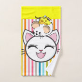 Ensembles de serviettes de salle de bain Chat Sour (Serviette à main)