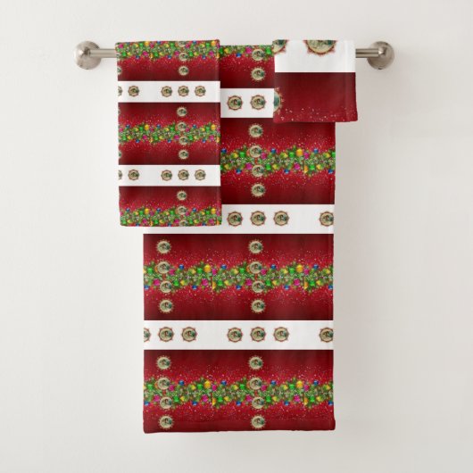 Ensembles de serviettes de salle de bain de Noël (En situation)