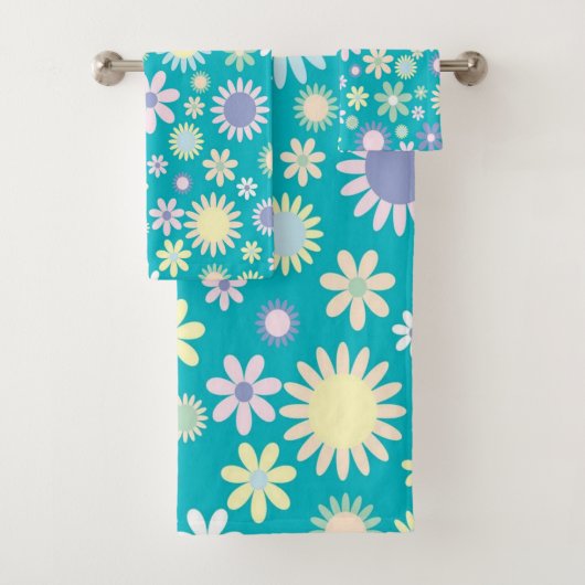 Ensembles de serviettes de salle de bain Fleurs Fl (En situation)