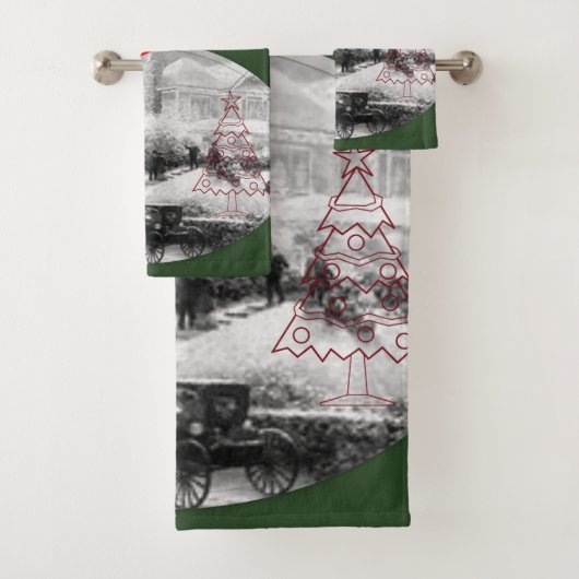 Ensembles de serviettes de salle de bain Noël (En situation)