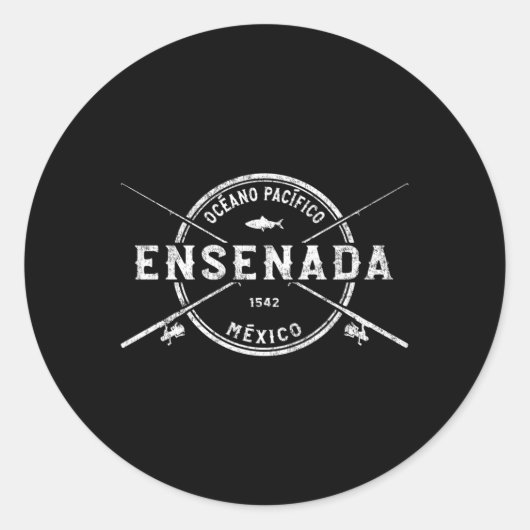 Ensenada kruiste Gevist staven Ronde Sticker (Voorkant)