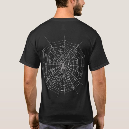 Ensnared Elegance: het T-shirt van het spinnenweb (Achterkant)