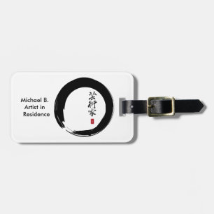 Enso Circle en Artiest Calligrafie Bagagelabel
