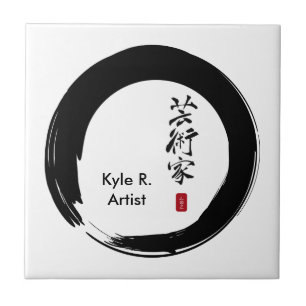 Enso Circle en Artiest Calligrafie Tegeltje