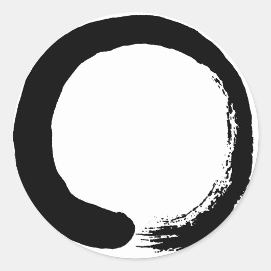 Enso Circle Zen Calligrafie Ronde Sticker (Voorkant)