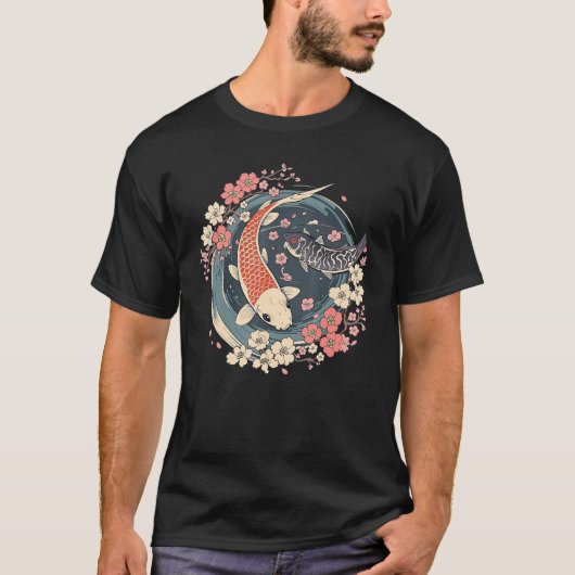 Enso cirkel Koi Visvijver T-shirt (Voorkant)