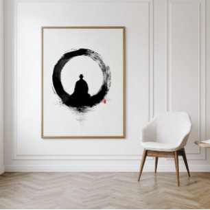 Enso Cirkel - Zen Inkt Kunst aan de Muur - Minimaa Perfect Poster