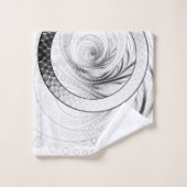 Enso, un cercle noir et blanc parfait de fractale (Gant de toilette)