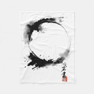 Enso Zen Boeddhisme Cirkel Meditatie Yoga Fleece Deken