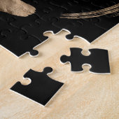 Enso Zen Circle and Tree - Gold op zwart Legpuzzel (Zijkant)