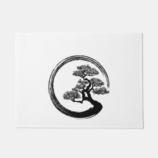 Enso Zen Circle en Bonsai Tree Deurmat (Voorkant)