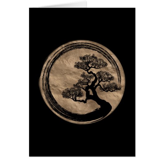 Enso Zen Circle en Bonsai Tree Gold (Voorkant)
