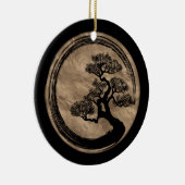 Enso Zen Circle en Bonsai Tree Gold Keramisch Ornament (Rechts)