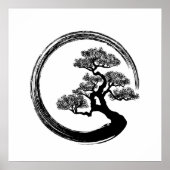 Enso Zen Circle en Bonsai Tree Poster (Voorkant)