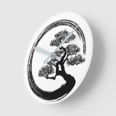 Enso Zen Circle en Bonsai Tree Ronde Klok (Hoek)