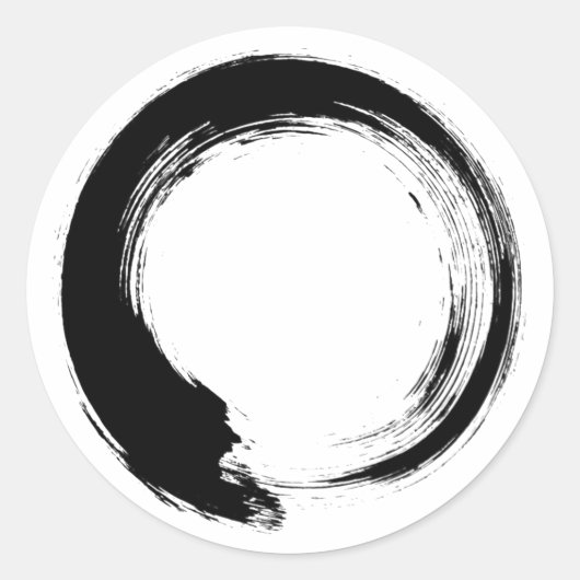 Enso Zen Circle Ronde Sticker (Voorkant)