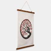 Enso Zen Circle Sakura boom Hangend Wandkleed (Gebogen)