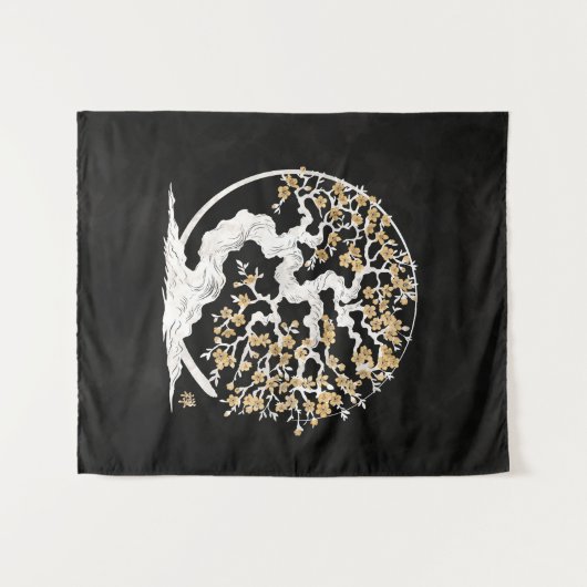 Enso Zen Circle Sakura boom Wandkleed (Voorkant (horizontaal))