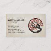 Enso Zen Circle Sakura Tree - Rode kersenbloesem Visitekaartje (Voorkant)