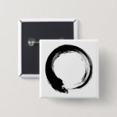 Enso Zen Circle Vierkante Button 5,1 Cm (Voorkant /achterkant)