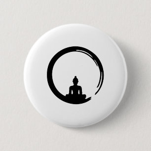 Enso, Zen, Cirkel, Boeddha Meditatie Japan Kalligr Ronde Button 5,7 Cm