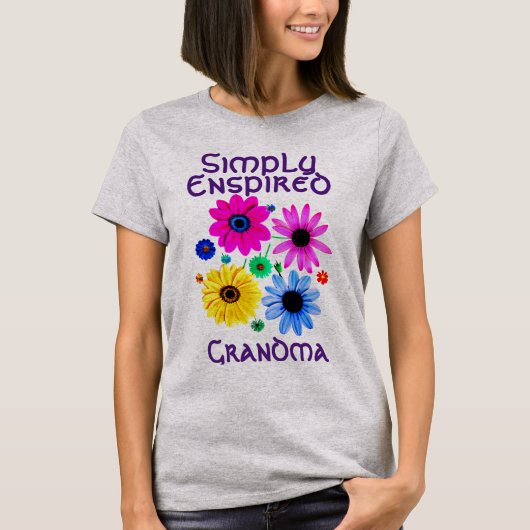 Enspirated oma Flowers T-shirt (Voorkant)
