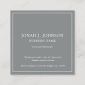ENT Dr. Minimalist Black | Grijze grens Vierkante Visitekaartje (Achterkant)