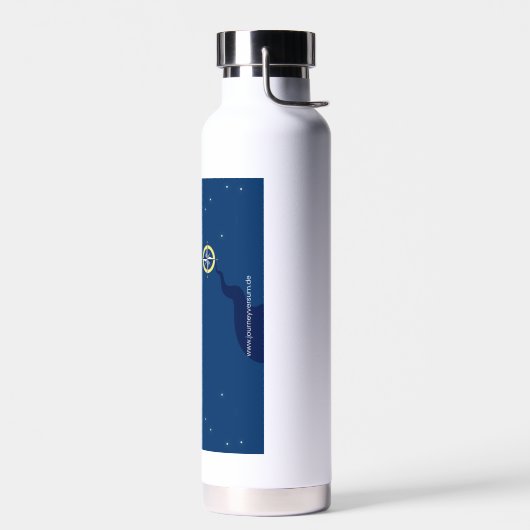 Entdecke die Welt mit Neugierde  Waterfles (Links)