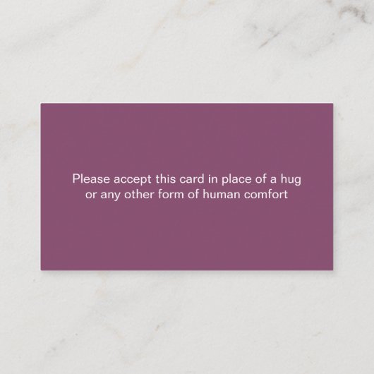 ENTEND UNE CARTE D'APPEL HUG (Dos)