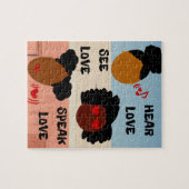 Entendez l'amour, voyez l'amour, parlez le puzzle (Horizontal)