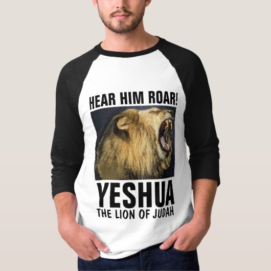 ENTENDEZ-LE HURLER ! YESHUA, LION de T-shirts de (Devant)