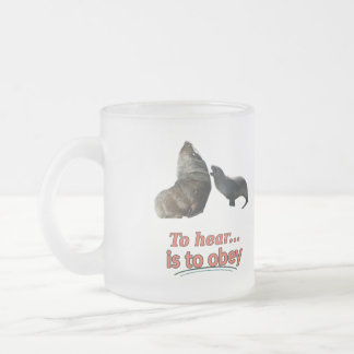 Entendre c'est obéir Mug en verre dépoli avec un d