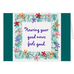 Entendre votre bonne nouvelle, c'est bien, cartes