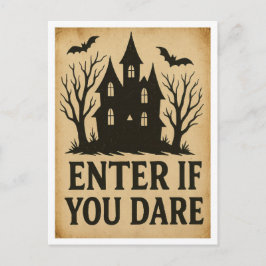 Enter if You Dare Vintage Halloween  Briefkaart