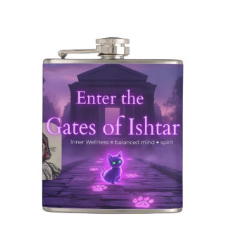 Enter the Gates of Ishtar drinking flask Heupfles