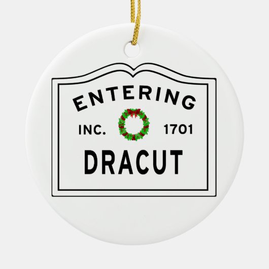 Entering Dracut Massachusett Keramisch Ornament (Voorkant)
