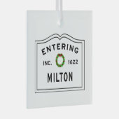 Entering Massachusetts Milton Glas Ornament (Voorkant Rechts)