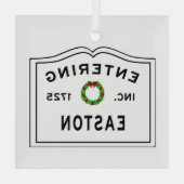 Entering Massachusetts Town Easton Glas Ornament (Achterkant)
