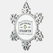 Entering Stoughton Massachusetts Tin Sneeuwvlok Ornament (Rechts)