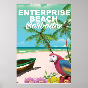 Enterprise Beach Barbados vakantieposter Poster