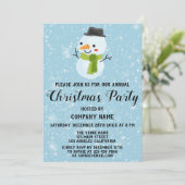 Enterprise Holiday Kerstparty White Snowman Blue Kaart (Staand voorkant)