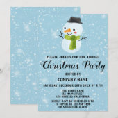 Enterprise Holiday Kerstparty White Snowman Blue Kaart (Voorkant / Achterkant)