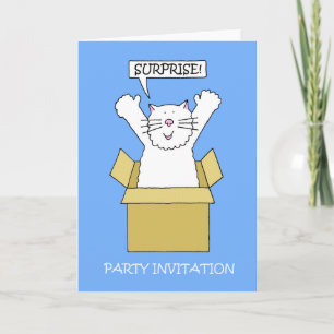 Enterprise Party Invitation Cartoon Cat in a Box