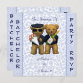 Enterrement de vie de garçon gay - Invitation ours (Devant / Derrière)