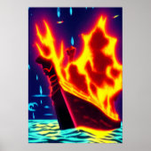 Enterrement viking en mer | AI Art Poster (Devant)