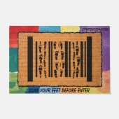 Entertainende Voetafdruk Barcode Grappige Barcode Deurmat (Voorkant)